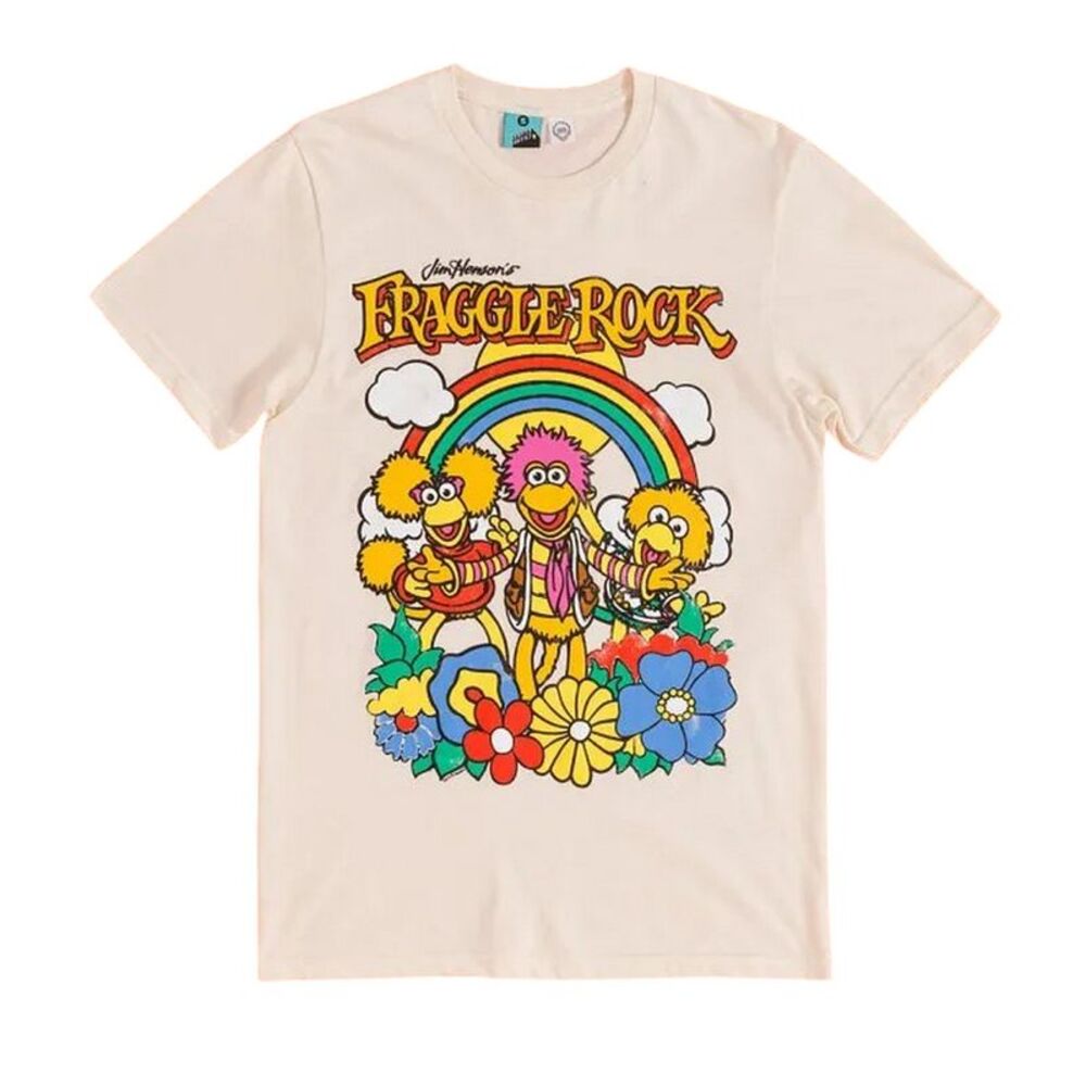 Fraggle Rock Unisex Adult Rainbow T-Shirt / Ecru